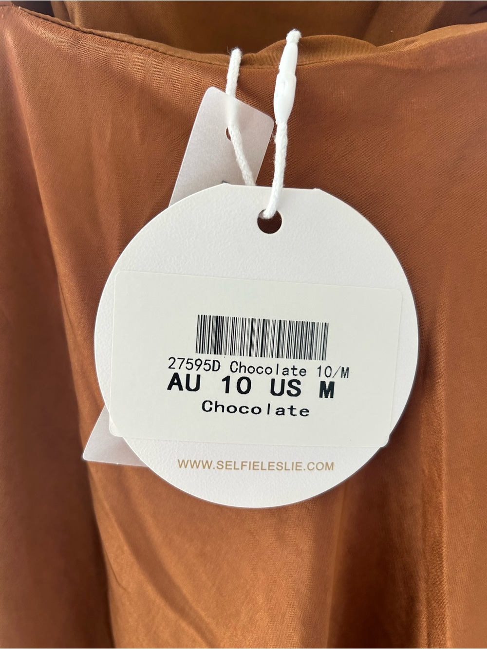Selfie Leslie Pleated Bust Front Split Dress in Chocolate - Picture 3 of 8
